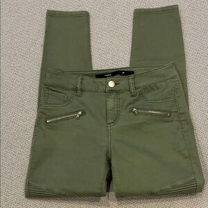 Harper Jeans, Military Green Pleated/Biker Style, Size 28